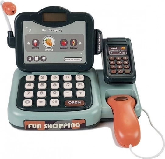 Echtes Kaufladen-Spiel mit Scanner und Terminal