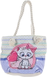 Schultertasche mit Katzenmotiv