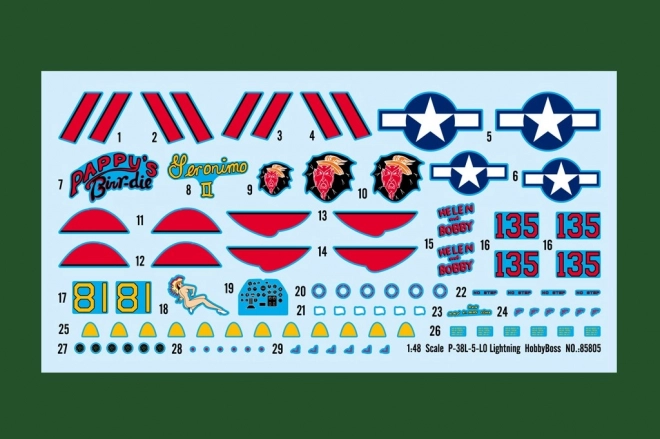 Plastikmodell des amerikanischen Kampfflugzeugs P-38 Lightning