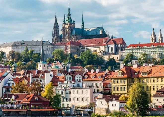 Puzzle mit Blick auf die Prager Burg