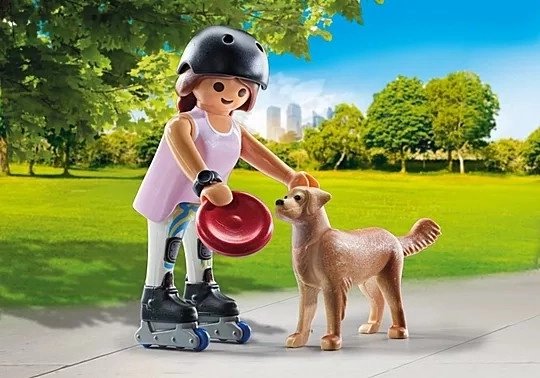 Playmobil Skaterin mit Retriever