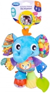 Playgro Hängender Elefant Elly – sensorisches Plüschtier mit Beißring