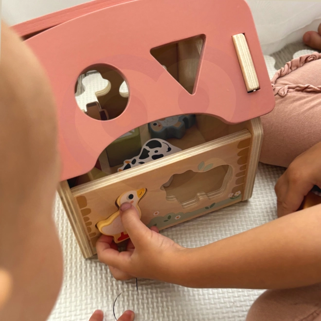 WOOPIE Holzbauernhof Sortierspielzeug und Farben 13 Stk