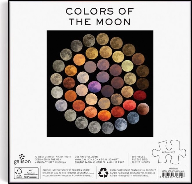Galison Puzzle Farben des Mondes 500 Teile