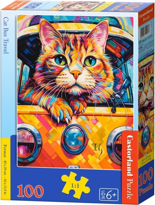 Puzzle 100 Teile Cat Bus Reise