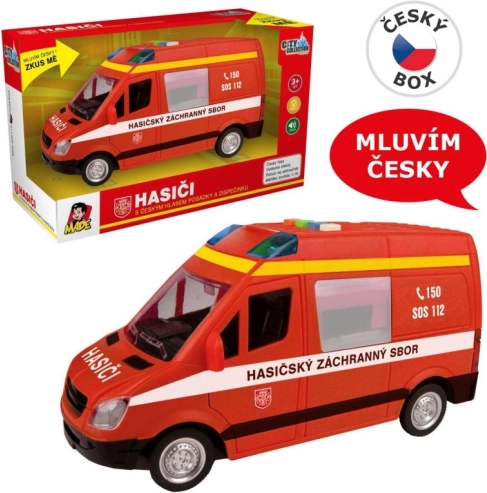 Feuerwehr-Lieferwagen mit Schwungrad, Sound und Licht