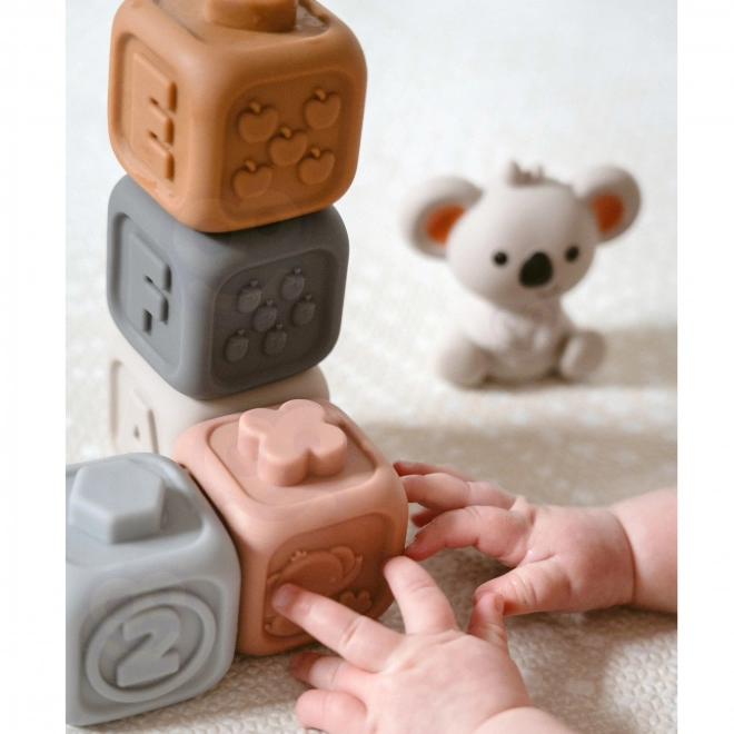Woopie Baby Lernpyramide & Sensorische Bausteine 2 in 1 Beißring Zahlen