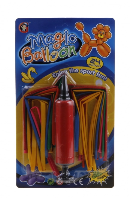 Modellierballons mit Pumpe 24 Stk.