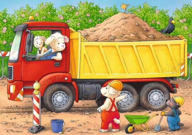 Meine Erste Puzzle Tiere Auf Der Baustelle