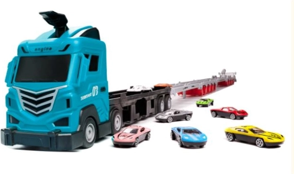 Lastwagen mit Rennbahn 210 cm 8 Stück