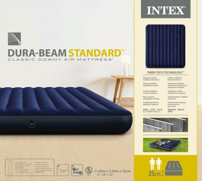 Aufblasbare Doppelmatratze Velour 203x183 cm INTEX