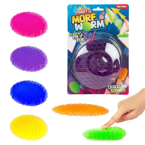 Antistress Fidget Wurm 13cm - Buntes Spielzeug