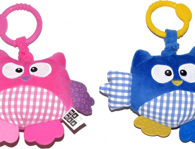 Vibrierende Plüsch-Eule für das Babybett, Rassel 21 cm
