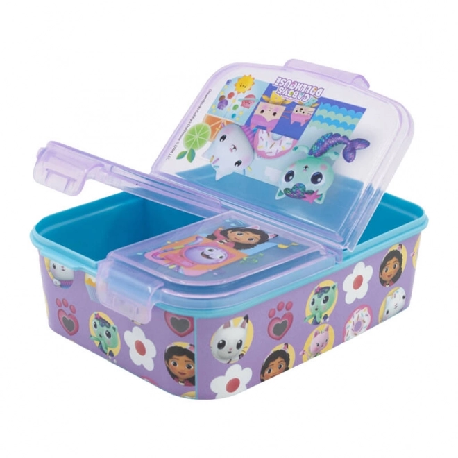 Lunchbox lila Gabby's Dollhouse mit 3 Fächern