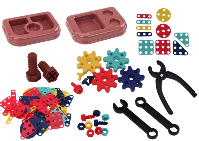 Konstruktionsspielzeug 3D-Puzzle mit Bohrmaschine in Koffer