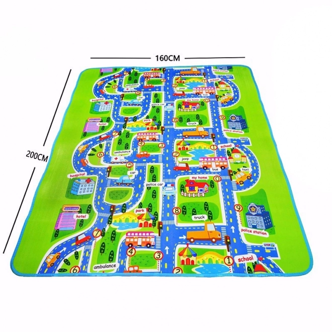 Faltbare Spielmatte mit Stadtmotiv 200 x 160 cm