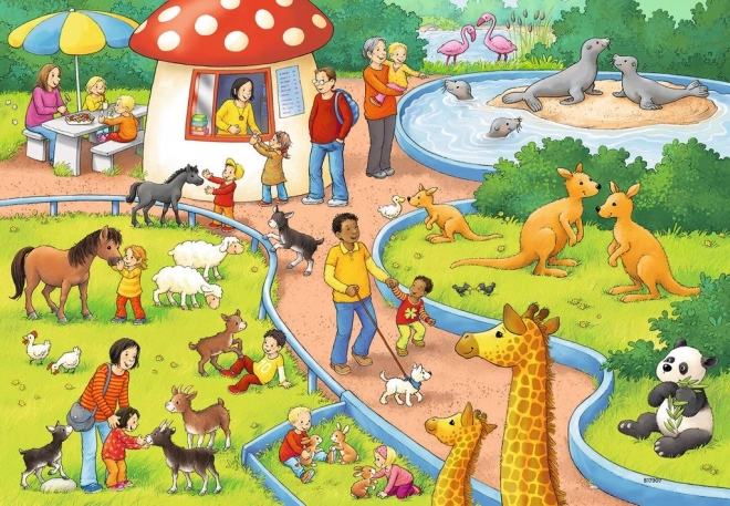 Ravensburger Puzzle 2 in 1 Ein Tag im Zoo