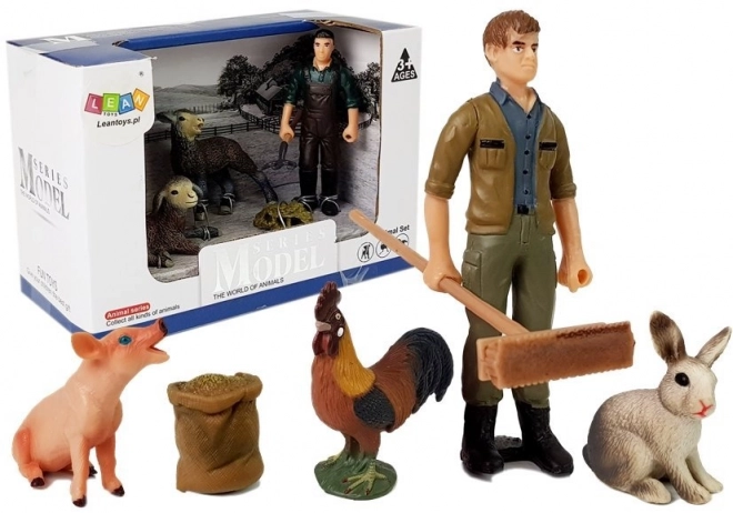Figurenset Bauernhof: Haustiere und Bauer