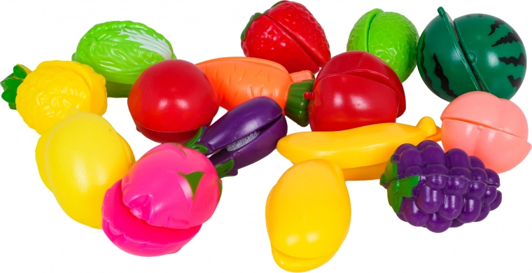 Einkaufen und Schneiden von Lebensmitteln mit Klettverschluss