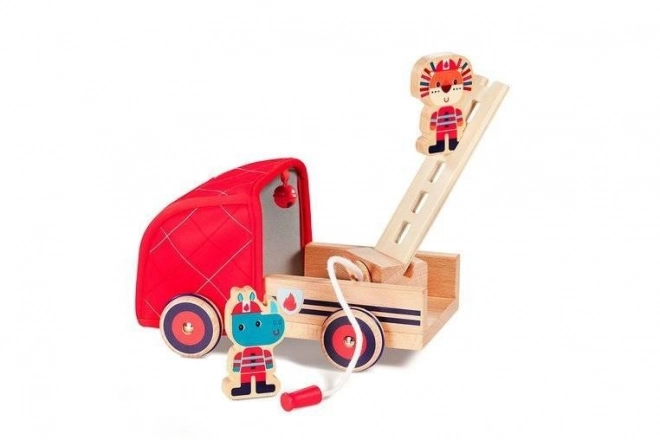 Lilliputiens - Feuerwehrwagen aus Holz mit Nashorn Marius