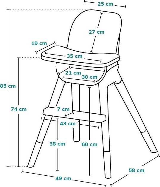 Lionelo Hochstuhl Koen 2-in-1 Grau