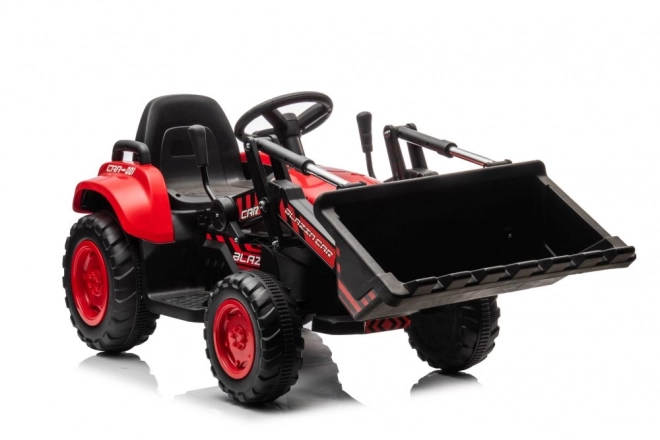 Kinderroter Traktor mit wiederaufladbarem Akku und Löffel