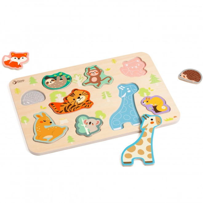 Holzpuzzle Tiere zuordnen