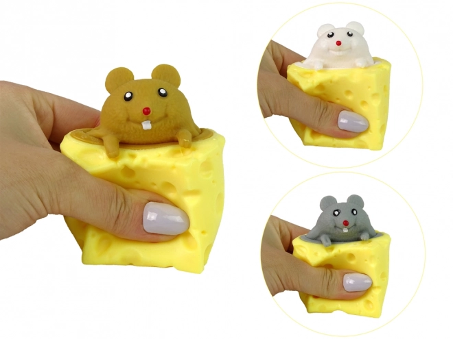 Antistress-Spielzeug Squishy Maus im Käse