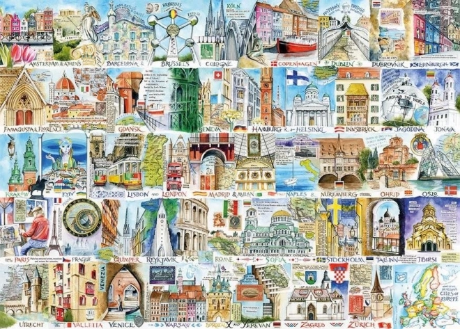 Gibsons Puzzle Europäische Sehenswürdigkeiten 1000 Teile