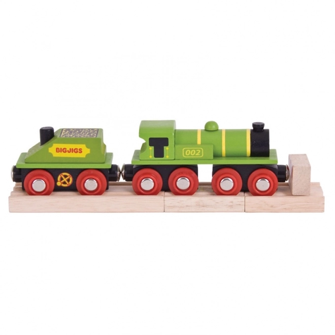 Bigjigs Rail grüne Lokomotive mit Tender