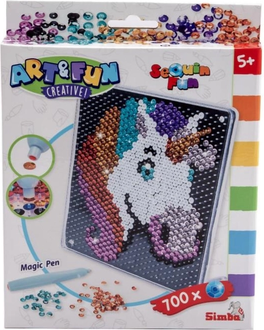 Bild aus Pailletten Einhorn für Kinder