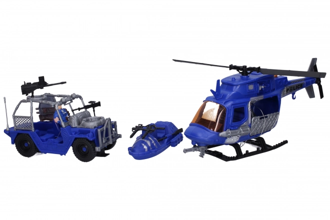 Polizei-Spielset mit Figuren und Hubschrauber
