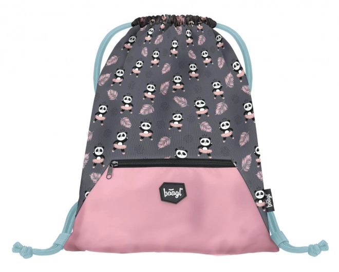 Baagl Schulrucksack Set mit Panda-Motiv