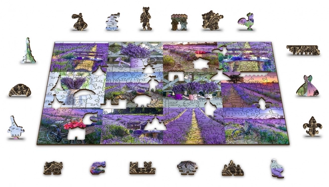 Holzpuzzle mit Figuren Lavendel Frankreich M