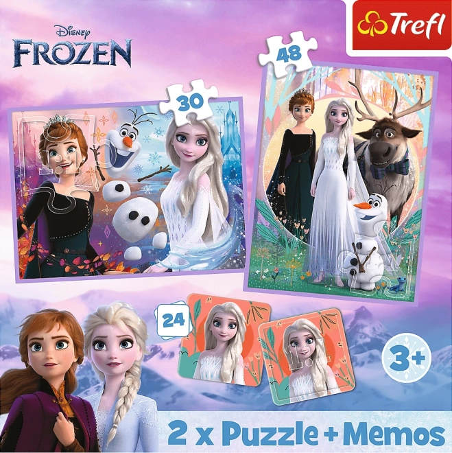 Trefl 3-in-1 Set Die Eiskönigin 2 Puzzle und Memory