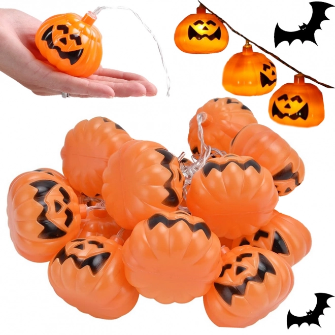 Halloween Kürbis LED Lichterkette 200cm