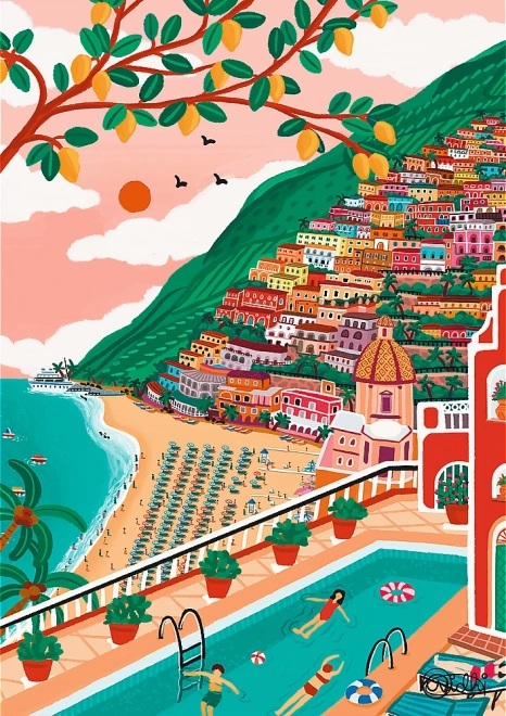 Trefl Puzzle Premium Plus - Die Kunst der Farbe: Positano, Italien 1000 Teile