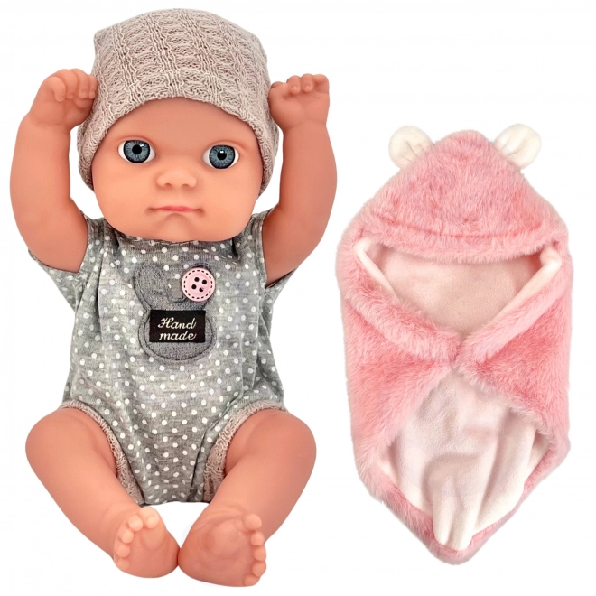 Erste Baby Puppe mit Kuscheldecke von Woopie Royal 23 cm