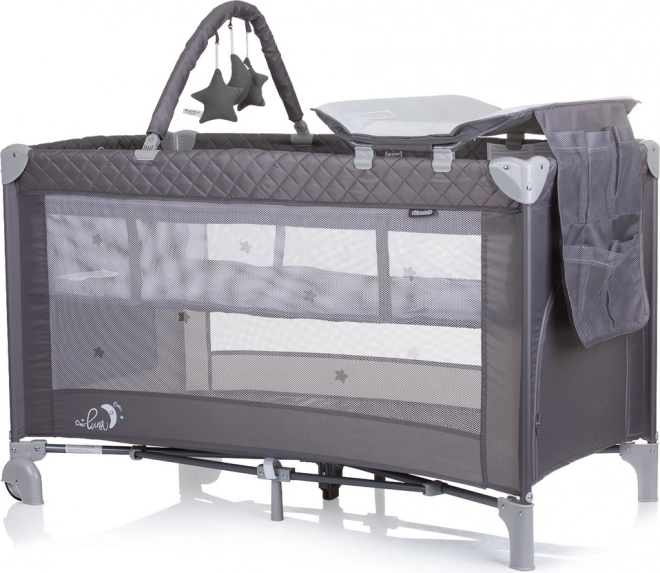 Chipolino Reisebett mit Wickelauflage Luna Ash Grey