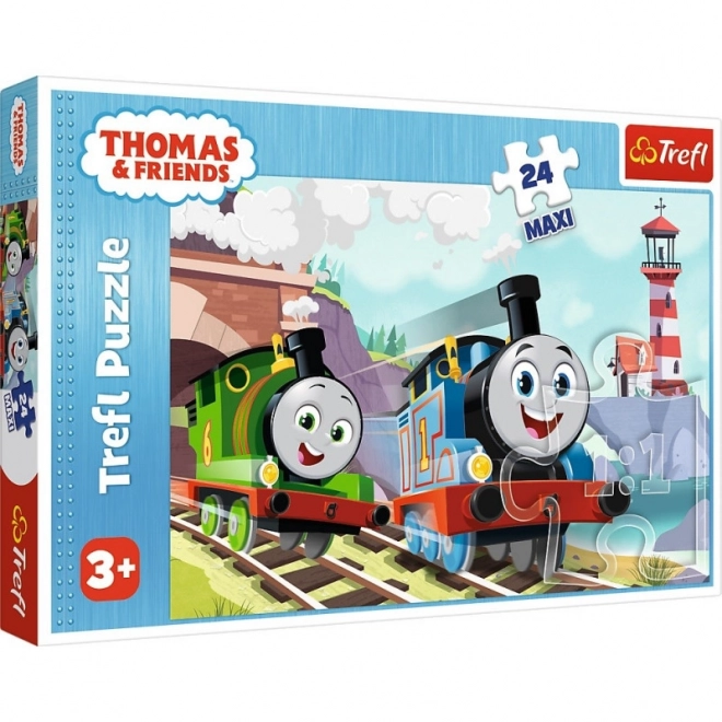 Maxi-Puzzle Tomek und Percy auf den Schienen von Thomas und seine Freunde