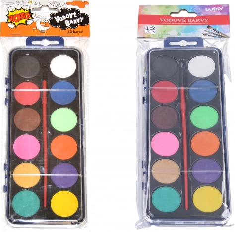 Wasserfarben 12 Farben mit Pinsel