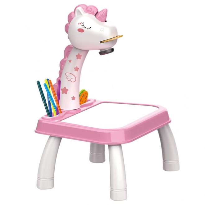 Projektor Einhorn Malkünstler Tischtafel Pink