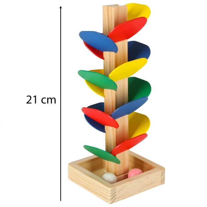 Edukative Baum-Kugelbahn aus Holz Montessori