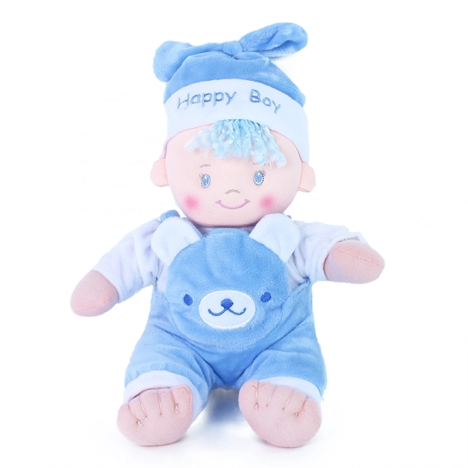 Stoffpuppe Baby Junge 25 cm Blau