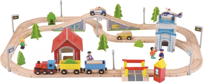 Holzeisenbahn mit 80 Teilen 2Kids Toys