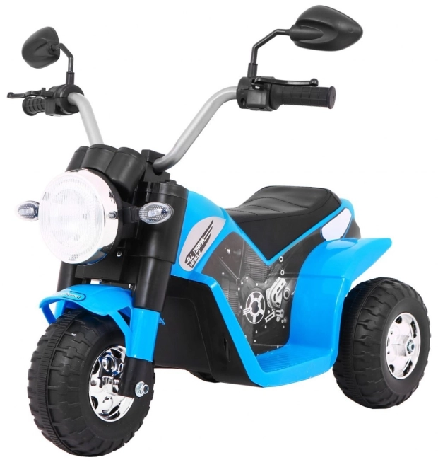 Kinder Elektro-Motorrad MiniBike Weiß mit LED-Lichtern und Sounds – blau