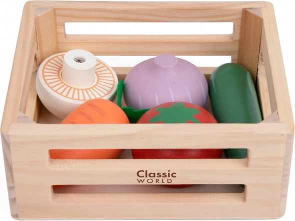 Klassische Welt Holzkorb mit Gemüse