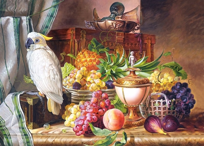 Puzzle 3000 Teile Stillleben mit Papagei, Josef Schuster