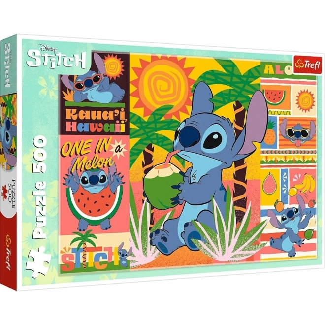 Puzzle 500 Teile Urlaub mit Stitch - Lilo und Stitch