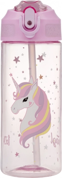 Tritan Trinkflasche mit Strohhalm Rainbow Unicorn 500 ml